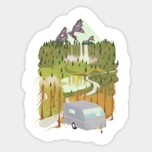 Caravan Landscape Sticker